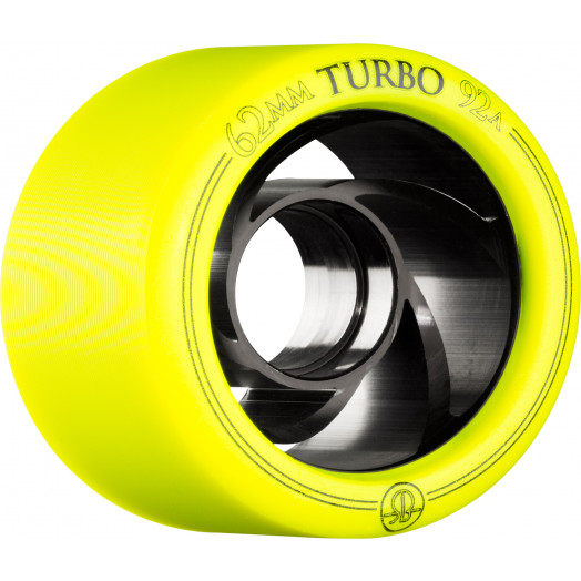 Rollerbones Turbo Wheel Aluminum Hub 62mm 92A 8pk Yellow