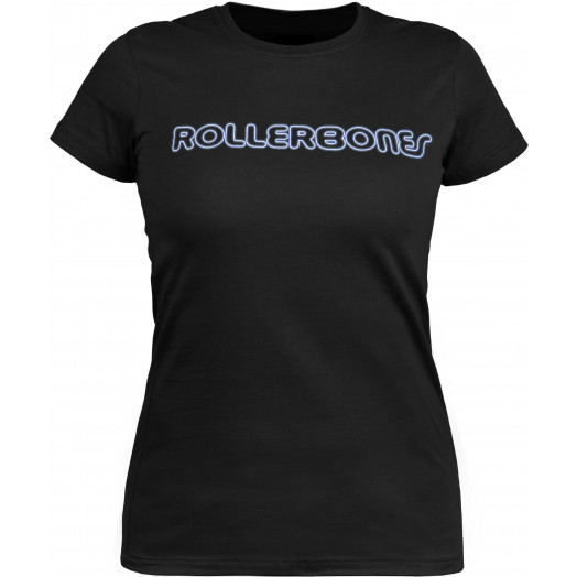 Rollerbones Woman's Neon T-shirt Black