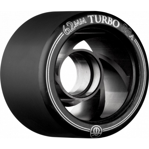 Rollerbones Turbo Wheel Black Aluminum Hub 62mm 88a 4pk Black