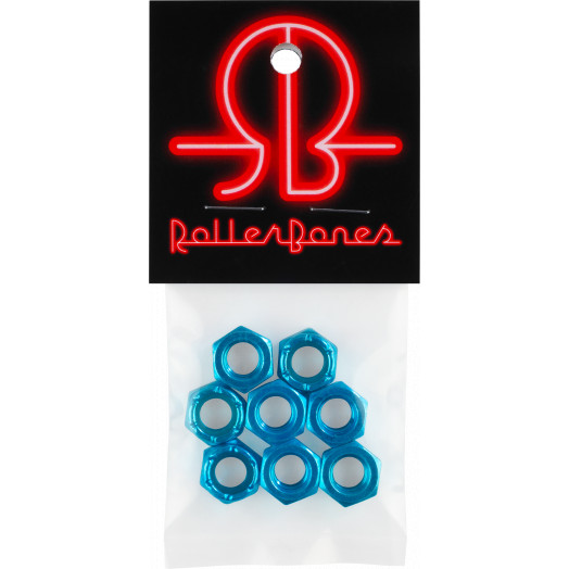 RollerBones 8pk axle nuts - Turquoise