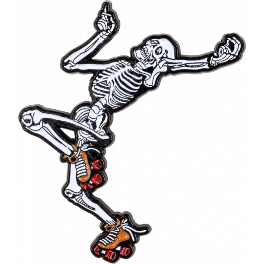 Rollerbones Dancing Skeleton Lapel Pin