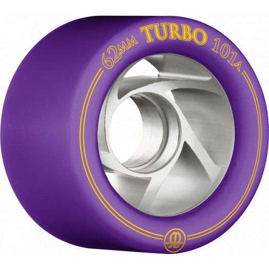 Rollerbones Turbo Wheel Clear Aluminum Hub 62mm 101a 8pk Purple